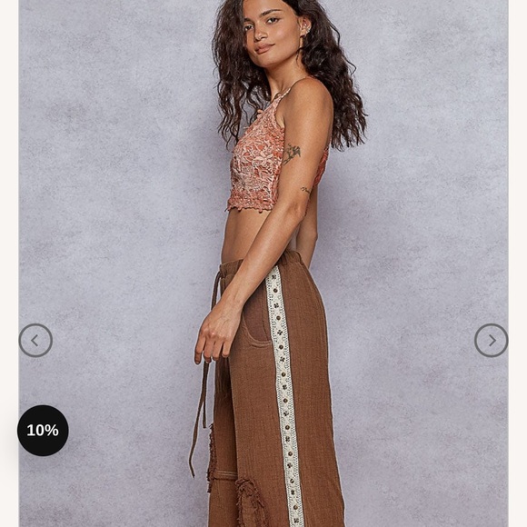 POL Clothing Double Gauze Jogger Pants With Studded Lace Trim
NWOT - Picture 2 of 11